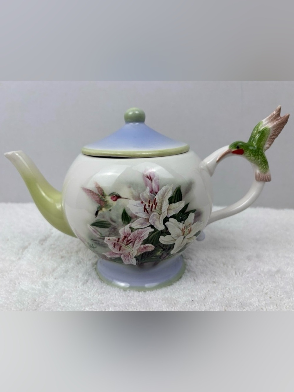 Vintage Ceramic Teapot Designed by Artist Lena Liu for Teleflora